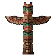 Striking Native American totem pole art showcasing cultural heritage and tribal traditions beautifully