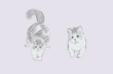 cute doodles cat.eps