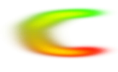 Grainy noisy color gradient shape cutout on transparent background, Abstract vibrant neon shaped color gradient cutout, grunge rough texture multicolored glowing light leaks effect