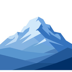 Stunning mountain peak with snow cap in shades of blue for adventure travel designs and outdoor themes