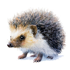 A watercolor painting of Hedgehog, vector illustration on white background.