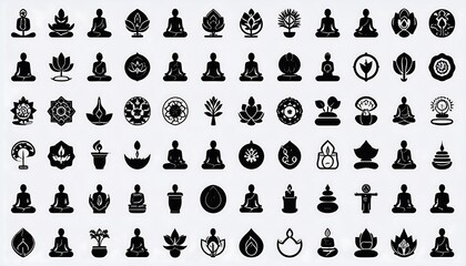 Silhouette yoga figures