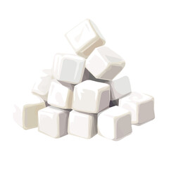 A Minimalistic 2D flat icon featuring sugar cubes bunch, clean vector design, simple illustration style, isolated on a white background, modern element in vector and EPS format. simple design