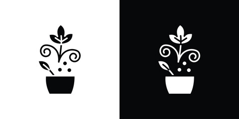 Berry shrubs and vines icon. black and white line icons pack.