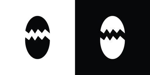 Broken egg icon. black and white line icons pack.