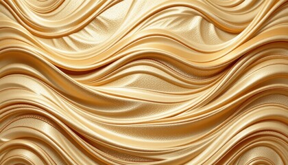 Obraz premium a dreamy golden wave pattern with reflective highlights and smooth transitions, expressing beauty, flow, and richness for sophisticated design projects.