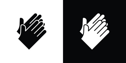 Clapping hands icon. black and white line icons pack.
