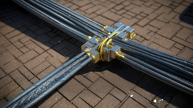 Outdoor grounding system installation with benefit icons &ndash; ultra realistic