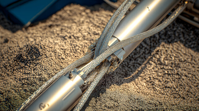 Outdoor grounding system installation with benefit icons &ndash; ultra realistic