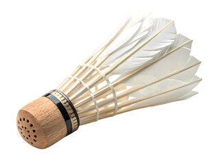 A Detailed CloseUp of a Shuttlecock The Intricate Design and Construction of a Badminton Birdie on transparent background