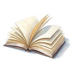 Fototapeta premium An open book with aged pages, ready for reading