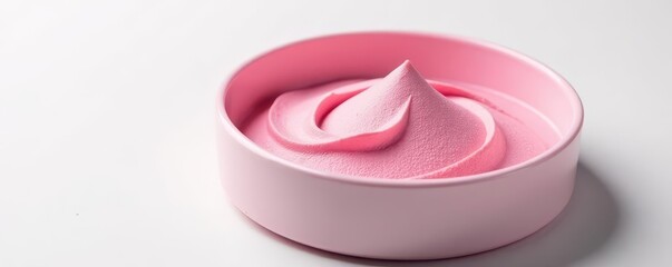 Soft pink blush in a round pan, white background, shade, background