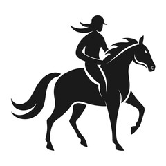 Silhouette of a rider on a horse in motion