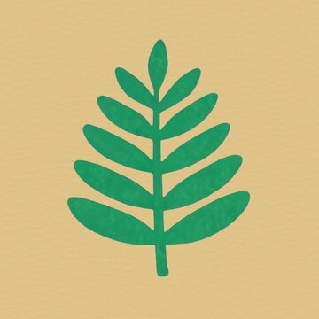 Minimalist green leaf illustration animation isolated asset, transparent 4K video, alpha channel, ProRes 4444