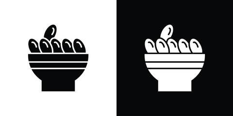 Iftar meal ramadan icon. black and white line icons pack.