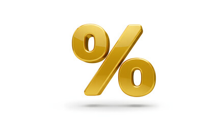 Stunning 3D golden percentage symbol conveying financial success, discounts, and economic growth opportunities for impactful business presentations and marketing campaigns