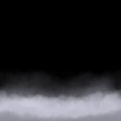 Abstract White Smoke or Fog on Black Background