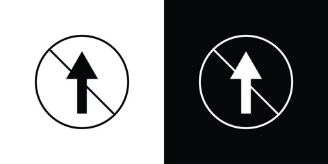 No entry sign. black and white line icons pack.
