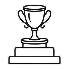 Simple line art trophy on a multi tiered stand