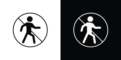 No entry signs. black and white line icons pack.
