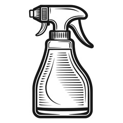 Black and white illustration of a spray bottle