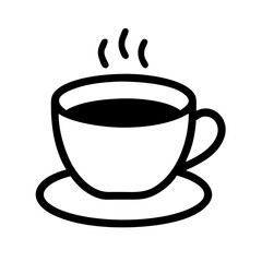 Pictogram Icon of a Coffee Cup for Beverage and Caf&eacute; Concepts

