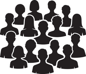 Diverse Group of People Silhouettes