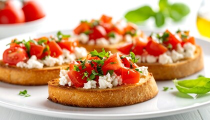 Bruschetta with tomatoes and cheese
