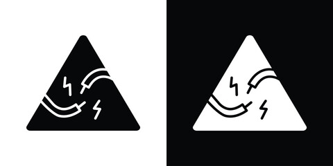 Short circuit icon. black and white line icons pack.