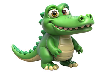 Fototapeta premium Green monster funny cartoon reptile character vector illustration