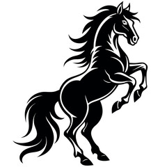 Artistic horse silhouette design with vibrant color options