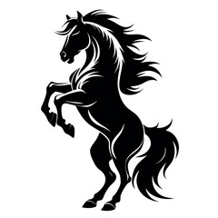 Artistic horse silhouette design with vibrant color options