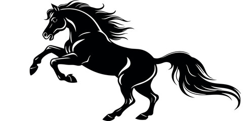 Artistic horse silhouette design with vibrant color options