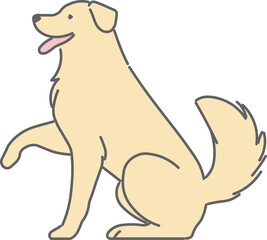 Sitting Dog Illustration
An illustration of a dog sitting with one front paw slightly raised. Suitable for themes such as training, obedience, trust, and cute behavior. 