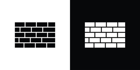 Wall icon. black and white line icons pack.