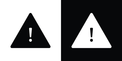 Warning attention signs. black and white line icons pack.