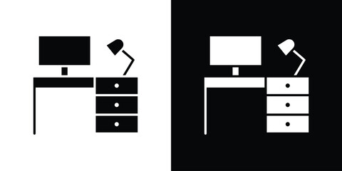 Workplace icon. black and white line icons pack.