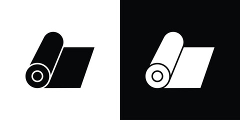Yoga mat icon. black and white line icons pack.