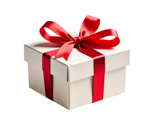 Obraz premium red gift box with ribbon