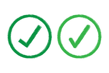Green Check Mark Brush Stroke.