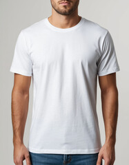 Fototapeta premium white shirt mockup on male model