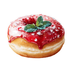 A watercolor painting of Donut, vector illustration on white background.
