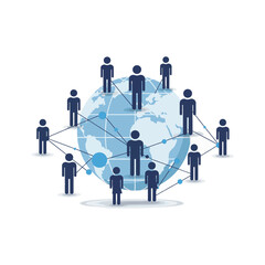 Unified Global Community: People on a World Globe