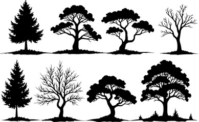 ree Silhouettes Bundle | Tree Vector Clipart