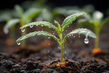 Sprouting Seedlings in the Rain