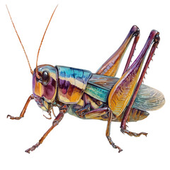 Cricket, watercolor painting, vector illustration, isolated on a white background.