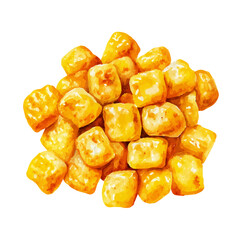 Gnocchi, watercolor painting, vector illustration, isolated on a white background.