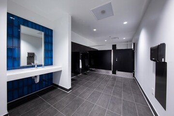 interior of a modern office bathroom