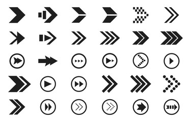 Arrows icons set. Direction pointers vector icons. Big collection. Vector set of black arrow signs. Arrow icon set for click buttons, web and a design arrow navigation and apps elements.