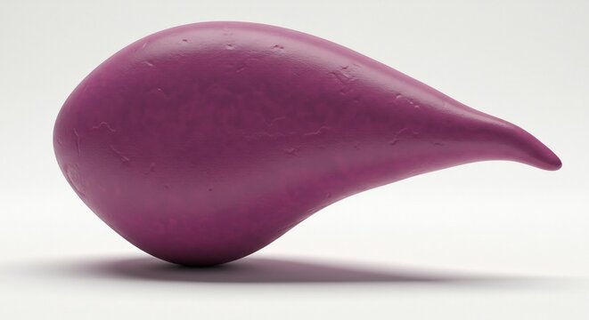 Abstract Purple Organic Shape on White Background